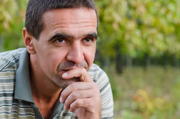 Thoughtful concerned man — Stock Photo, Image