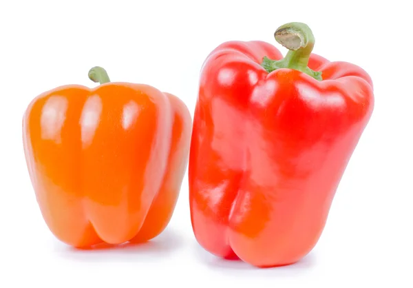 Red and orange sweet pepper isolated — Stock Photo, Image