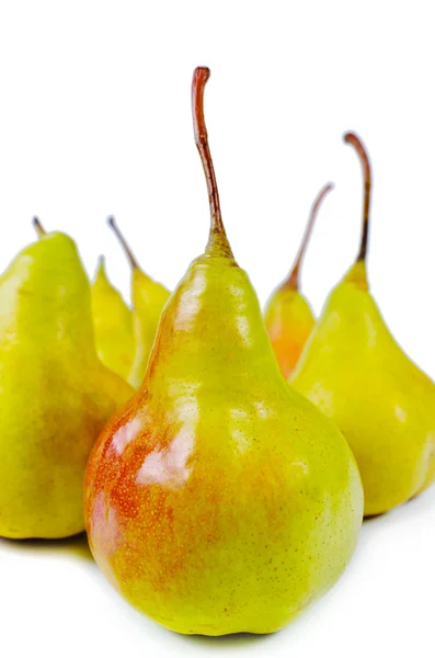 Närbild av färska blanka söta läckra päron — Stockfoto