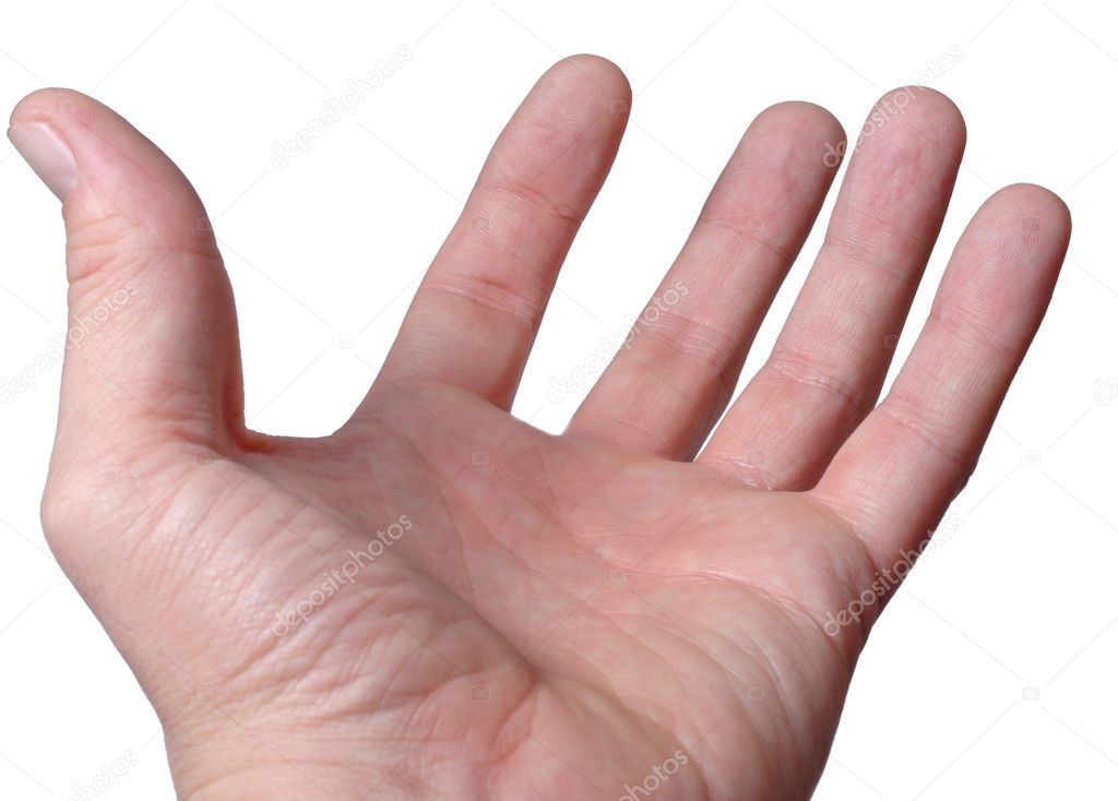 Empty male hand, palm upwards