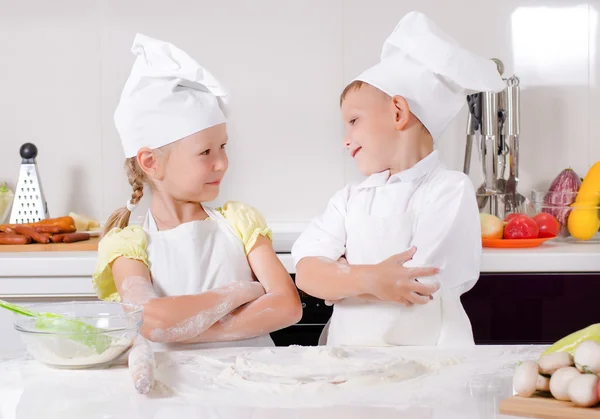 Supercilious little boy chef — Stock Photo, Image