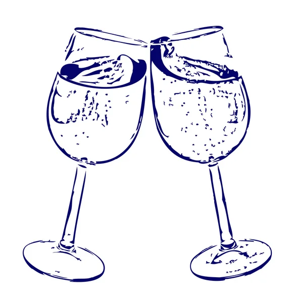 Glas champagne — Stock vektor