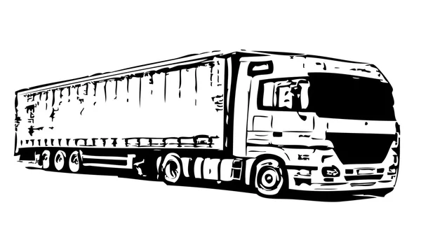 Ημι-ρυμουλκούμενο φορτηγό — Διανυσματικό Αρχείο