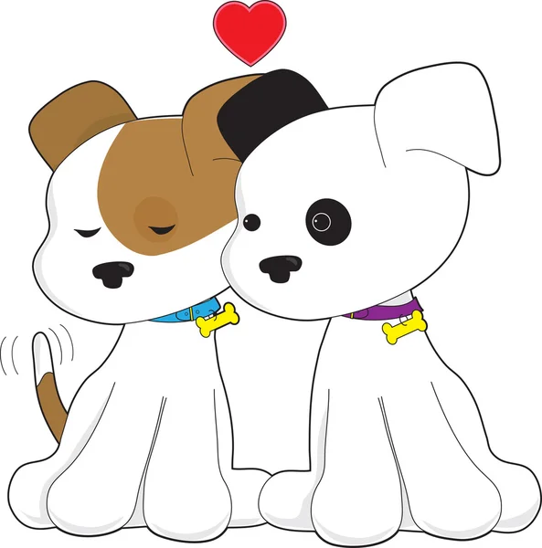 Puppy paar — Stockvector