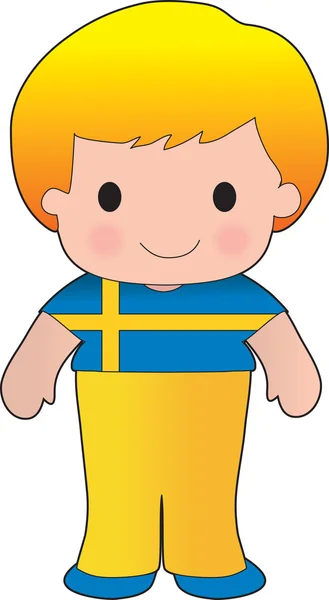 Poppy Sweden Boy — Stock Vector