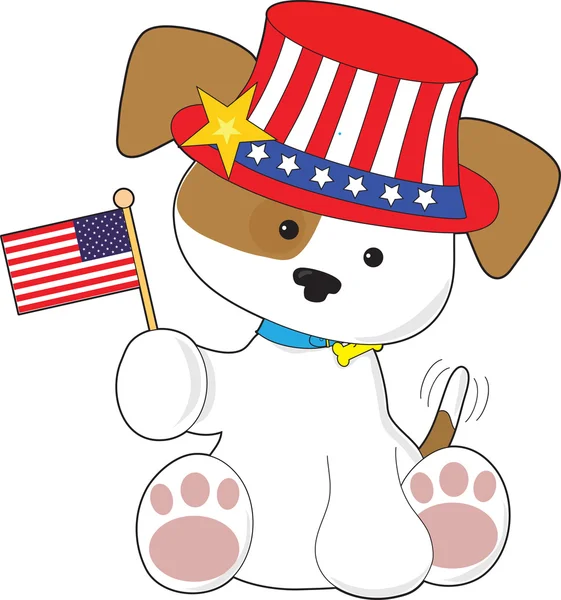 Puppy Patriotic — Stock Vector