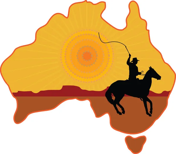 Australian Horseman — Stock Vector