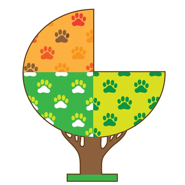 Seasons pata de perro — Vector de stock