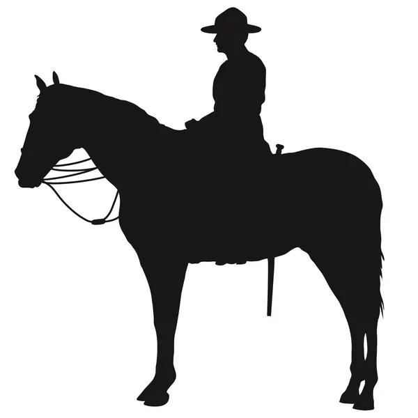 Silhouette Mountie canadese — Vettoriale Stock