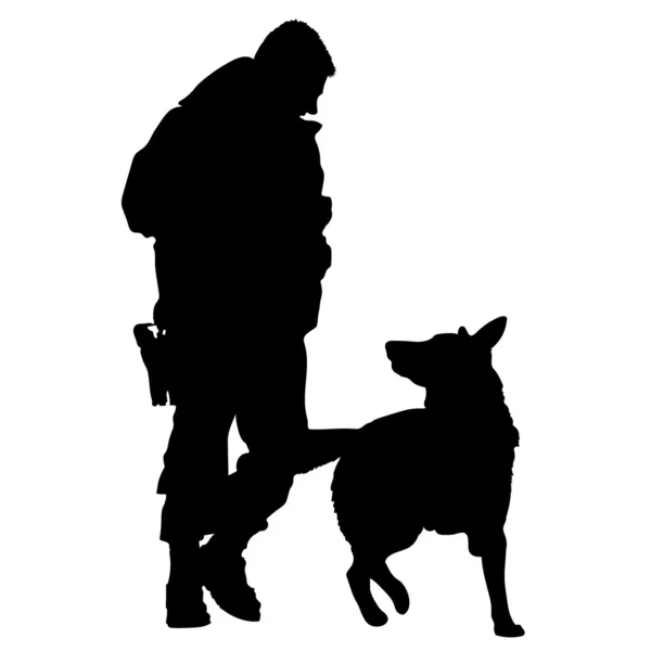 Silhouette del cane della polizia 5 — Vettoriale Stock