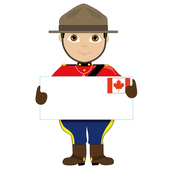 Canada Sign Boy — Stock Vector