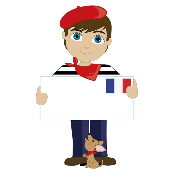 French Boy signe — Image vectorielle