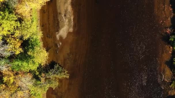 Vista Aérea Subindo Acima Rio Filmando Direto Para Baixo — Vídeo de Stock