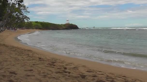 Panorama Une Plage Tranquille Sablonneuse Dans Les Caraïbes Avec Une — Video