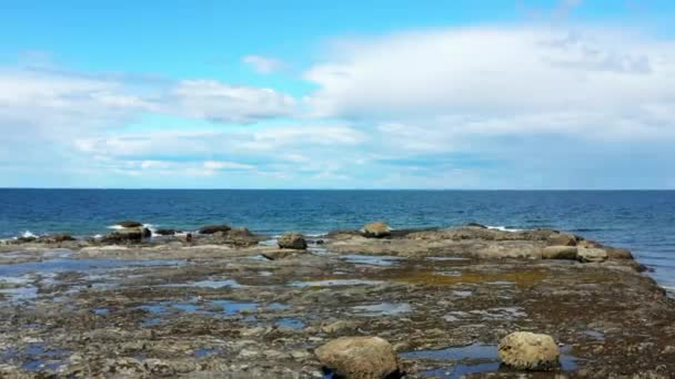 비디오 너머로 후퇴하는 Anse Aux Foins Gaspesie Grosses Roches — 비디오