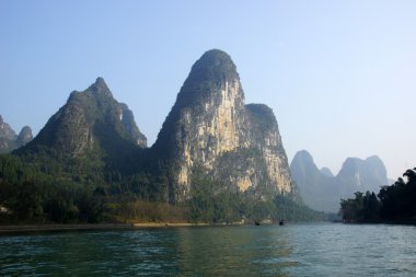yu uzun nehir manzara yangshuo, guilin, guanxi Eyaleti, Çin
