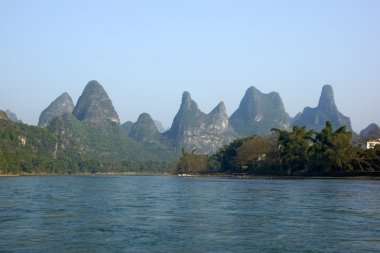 yu uzun nehir manzara yangshuo, guilin, guanxi Eyaleti, Çin