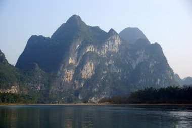 yu uzun nehir manzara yangshuo, guilin, guanxi Eyaleti, Çin