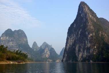 yu uzun nehir manzara yangshuo, guilin, guanxi Eyaleti, Çin