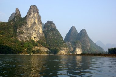 yu uzun nehir manzara yangshuo, guilin, guanxi Eyaleti, Çin