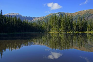 smreczynski göl koscieliska Valley, Polonya tatras Dağları üzerinde yansıma