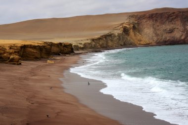 Uçurumun kıyısında, atacama Çölü paracas Peru yakınlarında