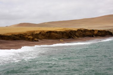 Uçurumun kıyısında, atacama Çölü paracas Peru yakınlarında