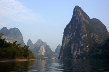 yu uzun nehir manzara yangshuo, guilin, guanxi Eyaleti, Çin