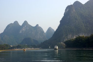 yu uzun nehir manzara yangshuo, guilin, guanxi Eyaleti, Çin