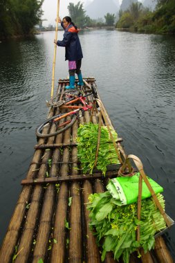 yu uzun nehir manzara yangshuo, guilin, guanxi Eyaleti, Çin