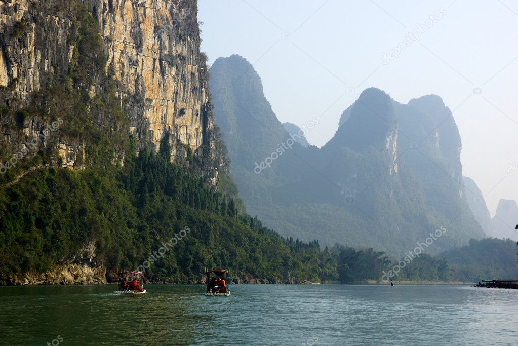 Yu Long river landscape in Yangshuo, Guilin, Guanxi province, China
