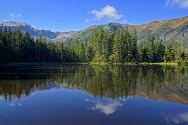 smreczynski göl koscieliska Valley, Polonya tatras Dağları üzerinde yansıma
