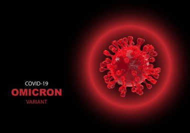 Covid-19 omicron mutasyon varyantı veya siyah arkaplana karşı metin ile B.1.529. 3B görüntüleme.