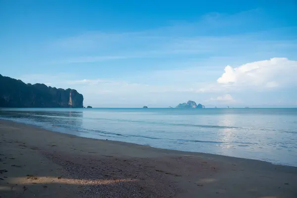 Scene Beautiful Calm Sea Morning Nang Beach Krabi Thailand — 스톡 사진