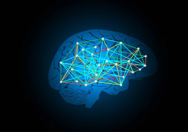 Concept Human Brain Connection Technology Background Vector Illustration — ストックベクタ