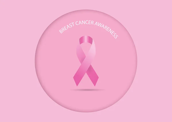 Breast Cancer Awareness Month Paper Cut Design Background Vector Illustration — Image vectorielle