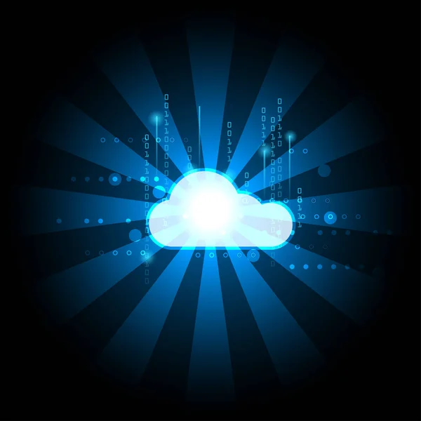 Concept Technologie Cloud Computing Contexte Technologique Futuriste Illustration Vectorielle — Image vectorielle