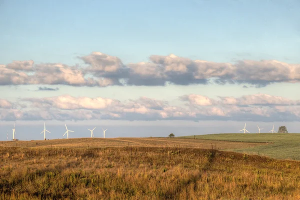 Větrné turbíny v Iowě — Stock fotografie