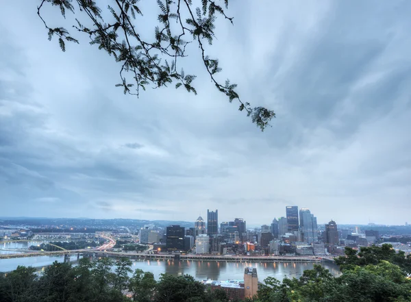 Pittsburgh widok w nocy — Zdjęcie stockowe