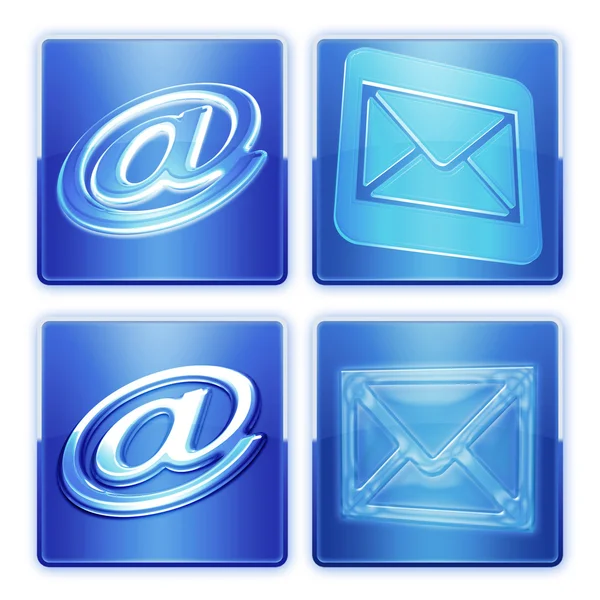 Blue e-mail buttons — Stock Photo, Image