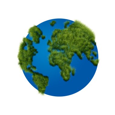 The globe with grass