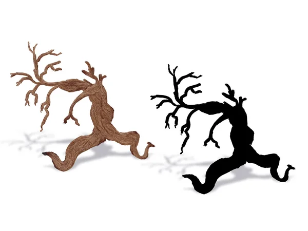 Árvore de fantasia com silhueta — Fotografia de Stock