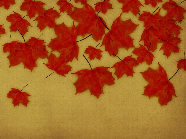 Paper with red leaves — Stock Photo, Image