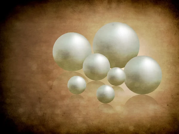 Perles blanches sur fond grunge — Photo