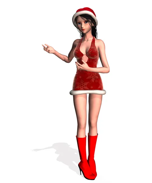 Girl in Christmas dress — Stock Photo, Image