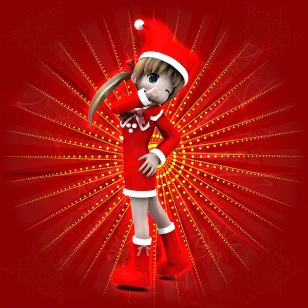 Anime kız Noel Giydir — Stok fotoğraf