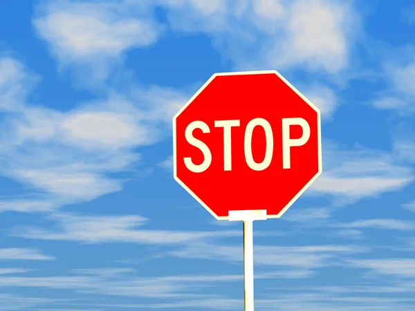 Segno di stop contro il cielo blu — Foto Stock