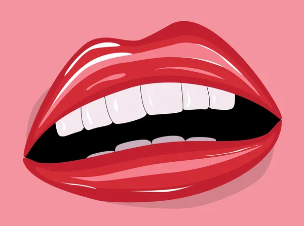 Red lips — Stock Vector