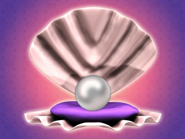 Perle in Schale — Stockfoto