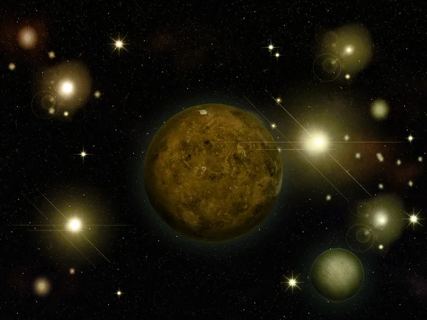Абстрактные планеты и звёзды — стоковое фото